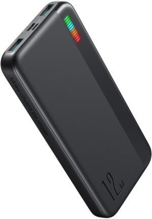 Joyroom JR-T016 Dazzling Series 12W Power Bank 10000mAh-Black|12 Months Warranty - Black