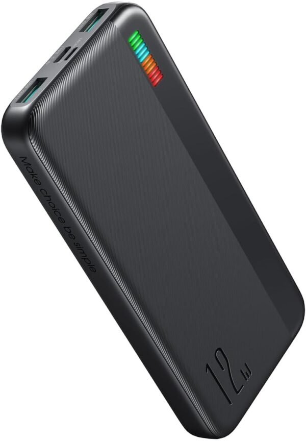 Joyroom JR-T016 Dazzling Series 12W Power Bank 10000mAh-Black|12 Months Warranty - Black