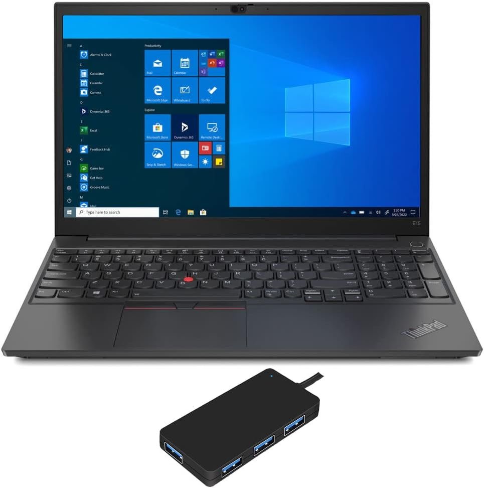 Lenovo ThinkPad E15 G2 Black Laptop (Intel i7-1165G7 4-Core, 8GB RAM, 512GB SSD, Intel Iris Xe, 15.6" Full HD (1920x1080), Fingerprint, WiFi, Bluetooth, Webcam, HDMI, Win 10 Pro) - Black