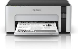 EPSON EcoTank M1120 A4 Monochrome printer, WiFi connected for fast and reliable document printing, white