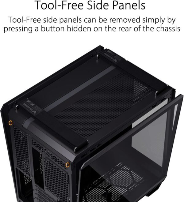 ASUS TUF Gaming GT502 PLUS ATX Mid Tower Gaming Case (dual chamber design, independent cooling zones for CPU & GPU, tool-free side panels, USB 32 Gen 2 Type-C Front Panel, four ARGB Case Fans) White - Image 4