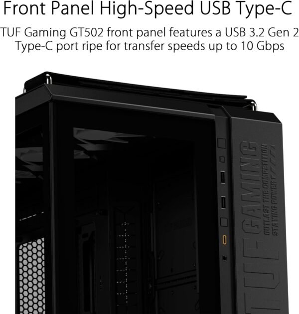 ASUS TUF Gaming GT502 PLUS ATX Mid Tower Gaming Case (dual chamber design, independent cooling zones for CPU & GPU, tool-free side panels, USB 32 Gen 2 Type-C Front Panel, four ARGB Case Fans) White - Image 5