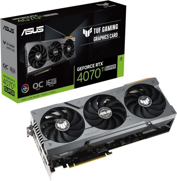 Asus TUF Gaming GeForce RTX 4070 Ti SUPER OC Graphic Card - 16GB GDDR6X, 2x HDMI, 3x DP, 3 Years Local Warranty