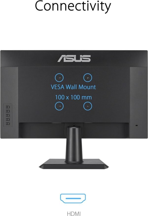 ASUS VA24EHF Eye Care Gaming Monitor – 24-inch (23.8-inch viewable), IPS, Full HD, Frameless, 100Hz, Adaptive-Sync, 1ms MPRT, HDMI, Low Blue Light, Flicker Free, Wall Mountable - Image 3