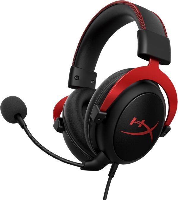 HyperX Cloud II Gaming Headset for PC & PS4 & Xbox One, Nintendo Switch, Red, Wired, One Size Headphones Headset