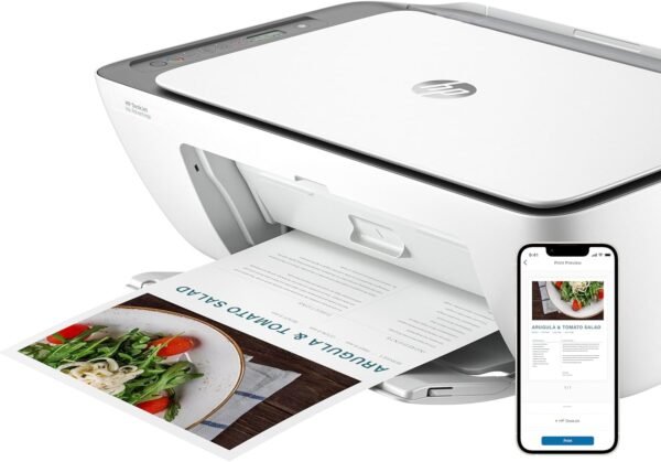 HP DeskJet Ink Advantage 2876 Wireless, Print, Scan, Copy, All-in-One Printer - Cement [6W7E6C] - White - Image 7