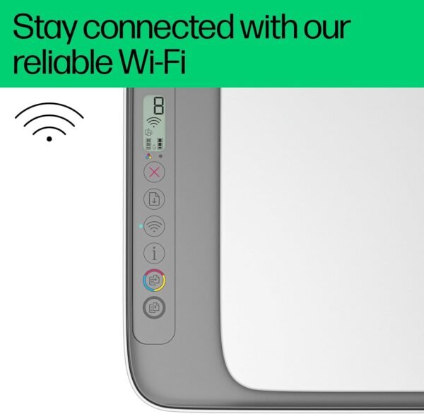 HP DeskJet Ink Advantage 2876 Wireless, Print, Scan, Copy, All-in-One Printer - Cement [6W7E6C] - White - Image 3