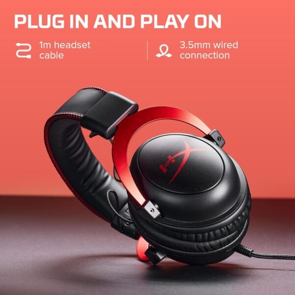 HyperX Cloud II Gaming Headset for PC & PS4 & Xbox One, Nintendo Switch, Red, Wired, One Size Headphones Headset - Image 9