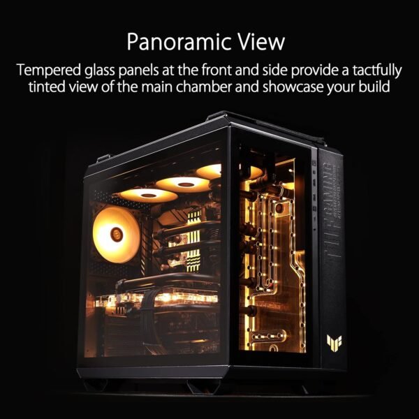 ASUS TUF Gaming GT502 PLUS ATX Mid Tower Gaming Case (dual chamber design, independent cooling zones for CPU & GPU, tool-free side panels, USB 32 Gen 2 Type-C Front Panel, four ARGB Case Fans) White - Image 3