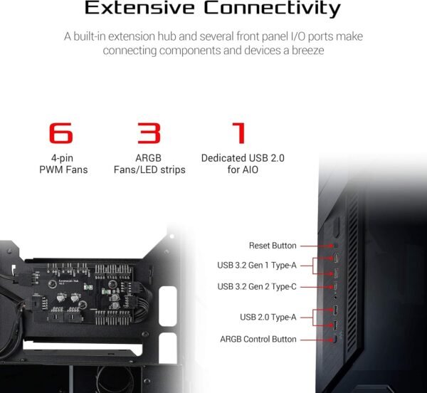 ASUS ROG Z11 Mini-ITX-DTX Gaming Case - Black - Image 5