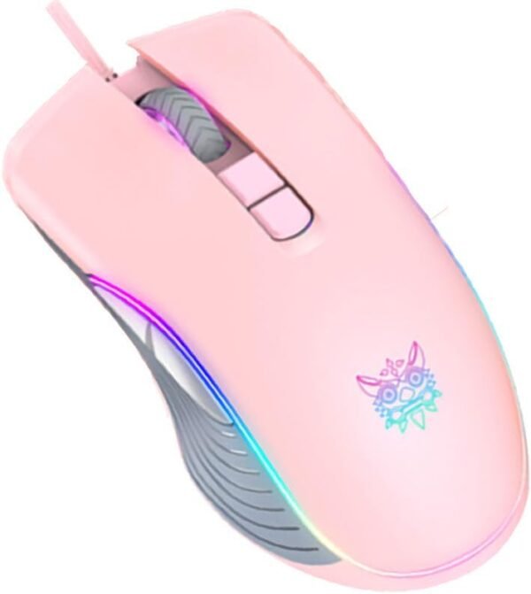 ONIKUMA CW908 Pink Wired Gaming Mouse PC RGB 7 Keys 7200 DPI Adjustable Ergonomic USB Girls gamer mouse For Laptop Home Office