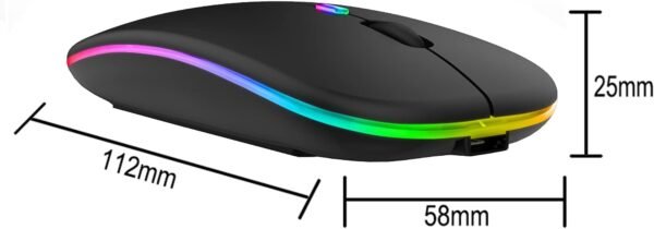 GeekerChip LED Wireless Mouse,Rechargeable Silent 2.4G Wireless Computer Mouse with USB Receiver,Untra Thin RGB Backlit Cordless Mice for Laptop,Tablet - Image 2
