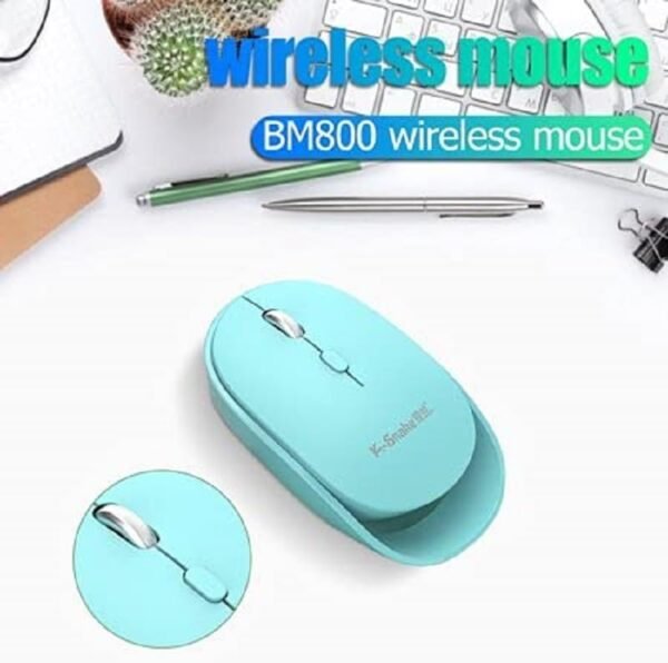 K Snake BM800 Rechargable Wireless, Bluetooth Silent Clicks Mouse - 1600 DPI Optical Sensor - 10M Clicks life time - Metal Scroll Wheel - Image 2