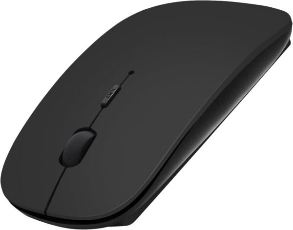 Generic Bluetooth Mouse for Laptop/iPad/iPhone/Mac (iOS 13.1.2 and Above)/Android PC, USB Rechargeable Slim Wireless Mouse Compatible with Windows/Linux/Notebook/Mac/MacBook Air, Black