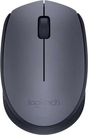 Logitech M170 Wireless Mouse, 2.4 GHz with USB Mini Receiver, Optical Tracking, 12-Months Battery Life, Ambidextrous PC/Mac/Laptop - Grey/Black