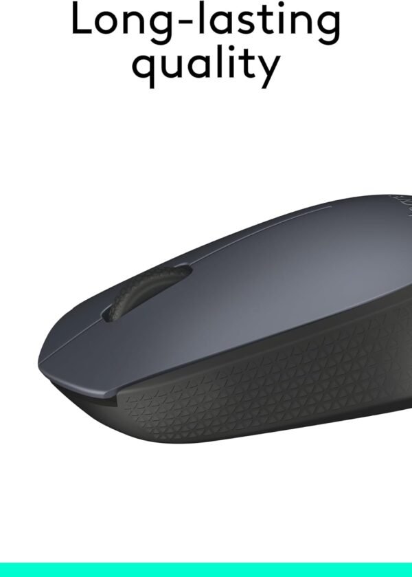 Logitech M170 Wireless Mouse, 2.4 GHz with USB Mini Receiver, Optical Tracking, 12-Months Battery Life, Ambidextrous PC/Mac/Laptop - Grey/Black - Image 2