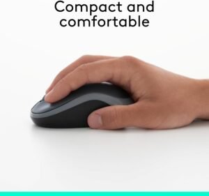 Logitech M185 Wireless Mouse, 2.4GHz with USB Mini Receiver, 12-Month Battery Life, 1000 DPI Optical Tracking, Ambidextrous PC/Mac/Laptop - Swift Gray