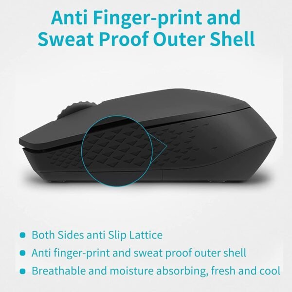 RAPOO Multi-Device Wireless Bluetooth Mouse, Connect Up to 3 Devices, Noiseless Ergonomic Design Comfortable Use, 9 Month Long Battery Life, for Computer Laptop MacBook Tablets Phones, Black - Image 3
