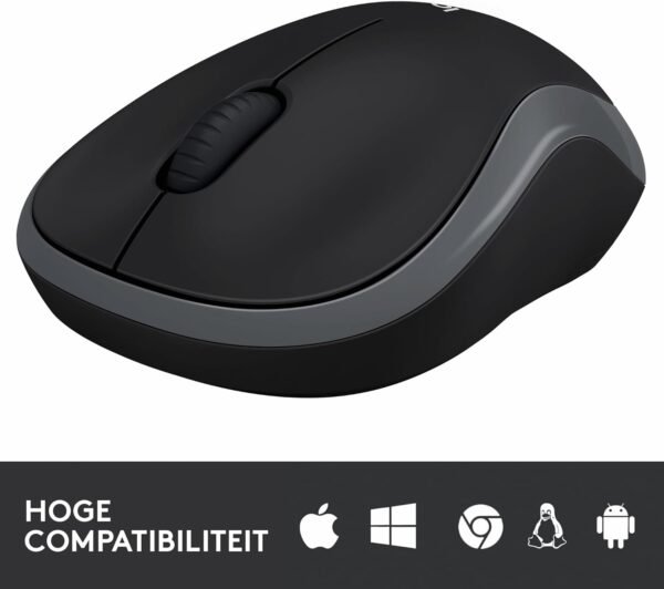 Logitech M185 Wireless Mouse, 2.4GHz with USB Mini Receiver, 12-Month Battery Life, 1000 DPI Optical Tracking, Ambidextrous, Compatible with PC, Mac, Laptop - Grey - Image 2