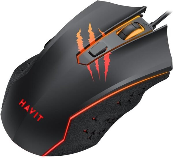HAVIT GAMENOTE MS1027 Rainbow LED Gaming Mouse - 6 Buttons, 2400 dpi - 2725605868814 - Image 2
