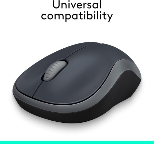 Logitech M185 Wireless Mouse, 2.4GHz with USB Mini Receiver, 12-Month Battery Life, 1000 DPI Optical Tracking, Ambidextrous PC/Mac/Laptop - Swift Gray - Image 3
