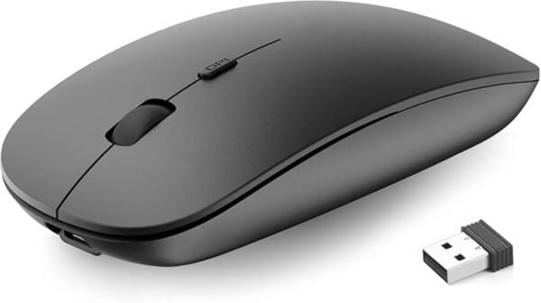 Generic Rechargeable Wireless Silent Click Mouse for MacBook Pro, Air, Laptop, PC, iPad Pro, Computer, Smart Al - USB-C, Black