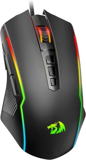 Redragon Gaming Mouse, RGB Gaming Mouse Wired with 9 Programmable Macro Buttons, Chroma RGB Backlit, 8000 DPI Adjustable, PC Gaming Mice with Fire Button for Windows/Mac, Black, M910-K
Brand: Redragon