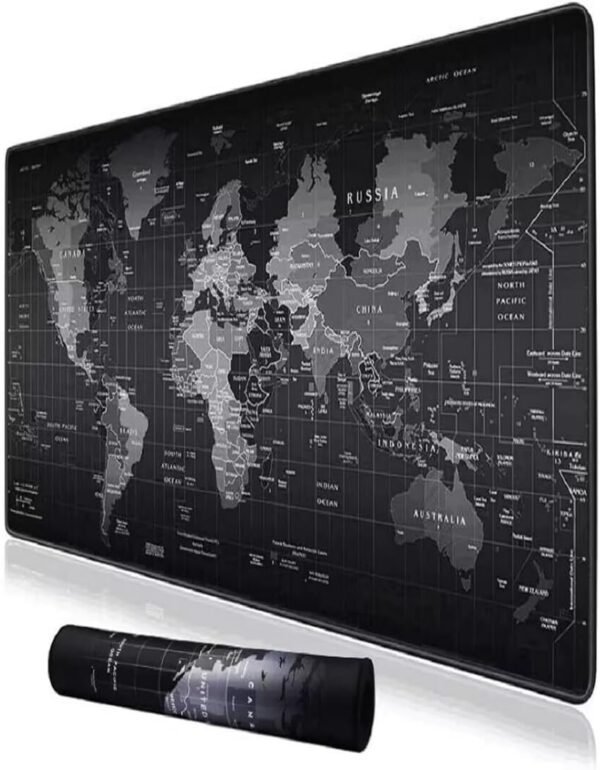 WESAPPINC World Map Gaming Mouse Pad with Stitched Edges Non-Slip Rubber Base Extended XXL Mousepad for Computer PC Keyboard Laptop -  Black