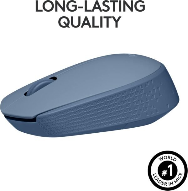 Logitech M171 Wireless Mouse for PC, Mac, Laptop, 2.4 GHz with USB Mini Receiver, Optical Tracking, Ambidextrous - Blue Grey - Image 3