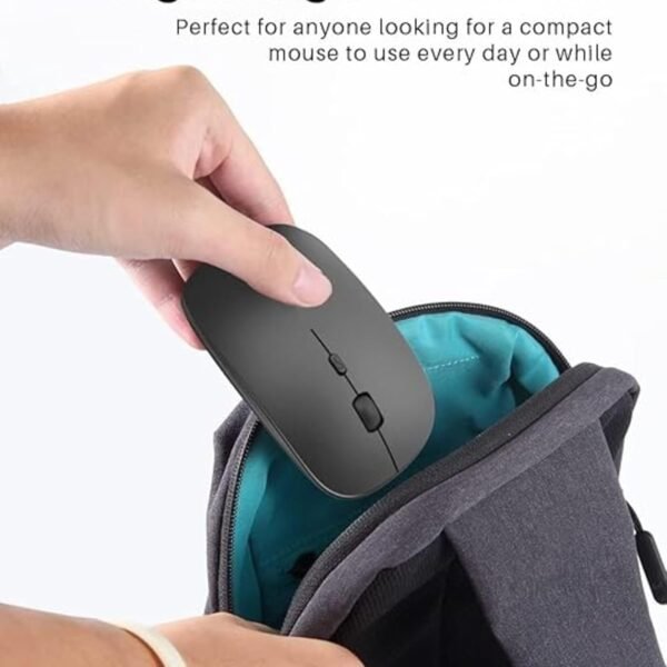 Generic Rechargeable Wireless Silent Click Mouse for MacBook Pro, Air, Laptop, PC, iPad Pro, Computer, Smart Al - USB-C, Black - Image 3
