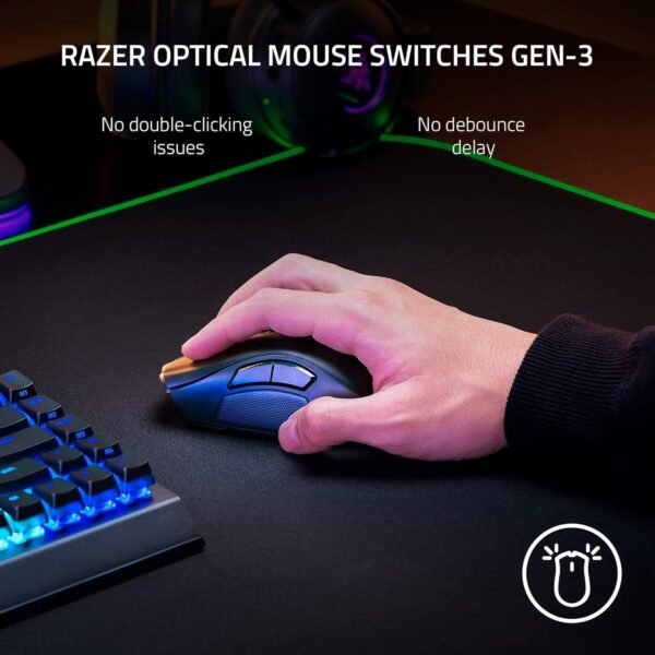 Razer Naga V2 Pro Wireless Gaming Mouse - Interchangeable Side Plate w/ 2, 6, 12 Button Configurations, Focus+ 20K DPI Optical Sensor, Fastest Gaming Mouse Switch, Chroma RGB Lighting - Black - Image 3